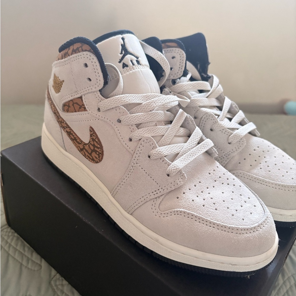 Nike Air Jordan Sneakers with Tan and Black Details